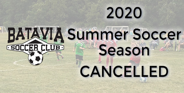 2020 Summer Soccer Season has been Cancelled